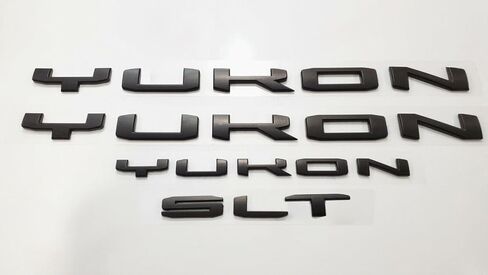 4Pcs Kit Yukon SLT Letters Emblem 3D Door Rear Nameplate Badge Decal Sticker Yukon XL Replacement for 2021-2023 Yukon SLT (Overlay Emblem Matte Black) in Saudi Arabia