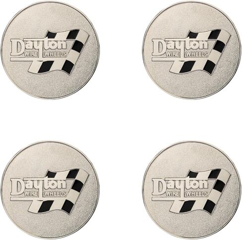 Dayton Gold & White Metal Wheel Chip Remblems (مجموعة من 4) | 24K ثنائيات الذهب مطلي بالولاية الصلبة شريحة رقائق العجلة المعدنية ، 2.25 "| بالنسبة للرقم المنخفض مع قطع أو مريحة قبالة أغطية الدوار in Kuwait