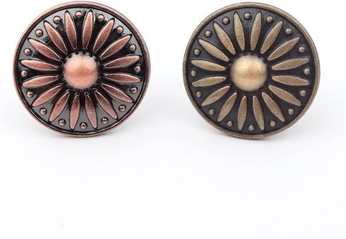 Drawer Kitchen Cabinet Knobs retro, 2 Colors Solid Semi-Circular Metal Vintage Handle Single Hole Embossed Zinc Alloy Antique Pharmacy Drawer Cabinet Red Bronze Bronze Diameter 35MM (2)(Red Bronze) in Saudi Arabia