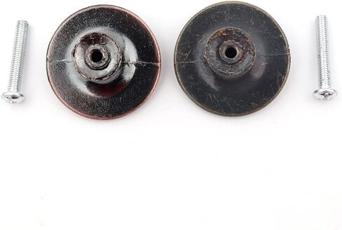 Drawer Kitchen Cabinet Knobs retro, 2 Colors Solid Semi-Circular Metal Vintage Handle Single Hole Embossed Zinc Alloy Antique Pharmacy Drawer Cabinet Red Bronze Bronze Diameter 35MM (2)(Red Bronze) in Saudi Arabia