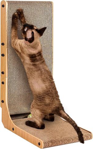 EHEYCIGA Cardboard Cat Scratcher for Indoor Cats, 26.8 Inch, Brown in Saudi Arabia
