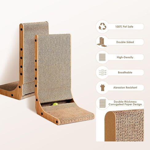EHEYCIGA Cardboard Cat Scratcher for Indoor Cats, 26.8 Inch, Brown in Saudi Arabia