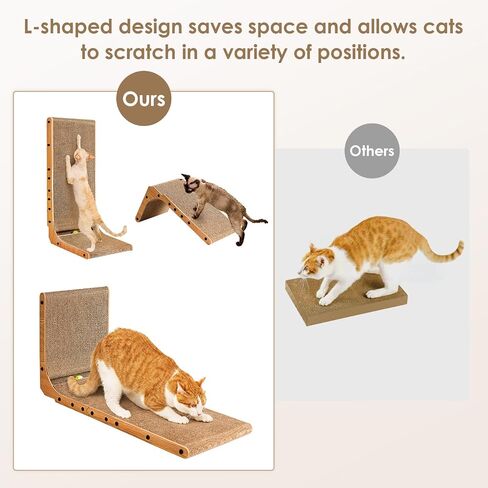 EHEYCIGA Cardboard Cat Scratcher for Indoor Cats, 26.8 Inch, Brown in Saudi Arabia