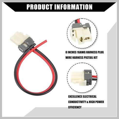 Blower Motor Connector Plug Wire Harness 8" Pigtail Kit with Heat Shrinks Connectors for Kia Forte/ 8 Inches A/C Blower Motor Pigtail Wiring Kit / 1Set Replacement Car Parts in Saudi Arabia