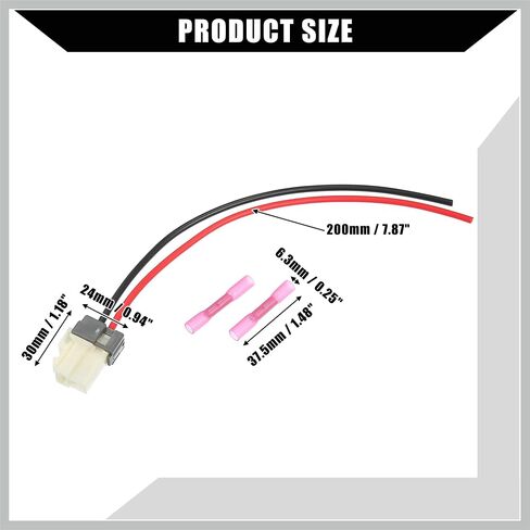 Blower Motor Connector Plug Wire Harness 8" Pigtail Kit with Heat Shrinks Connectors for Kia Forte/ 8 Inches A/C Blower Motor Pigtail Wiring Kit / 1Set Replacement Car Parts in Saudi Arabia