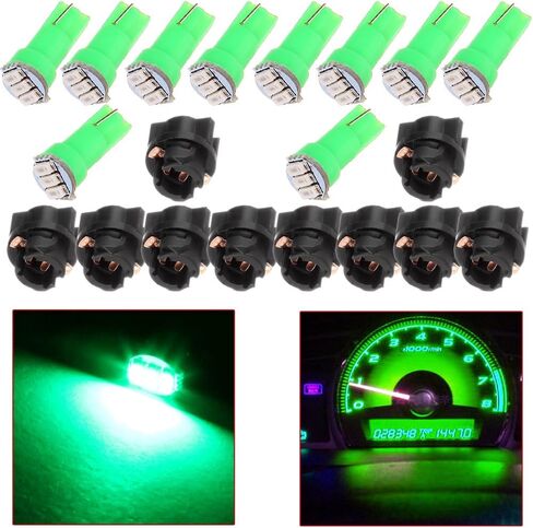 Cciyu 10x 74 Twist-In Instrument لوحة داش مصباح LED أخضر LED PC74 Sockets T5 KIT 307 308 406 407 2721 85 86 لعام 2005-2011 لنيسان Altima Armada Frontier Maxima Murano Sentra Titan ETC in Saudi Arabia