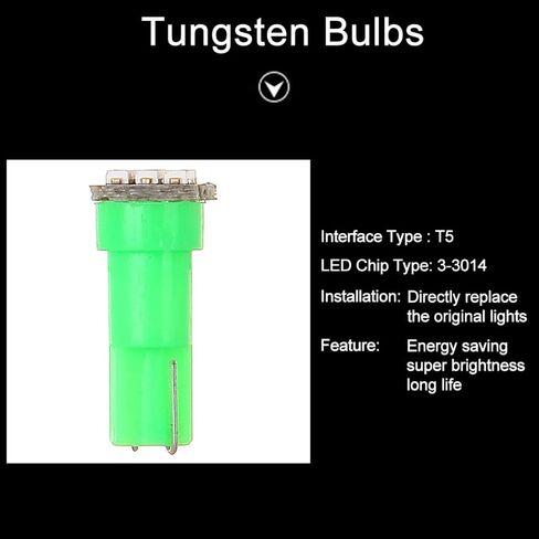 Cciyu 10x 74 Twist-In Instrument لوحة داش مصباح LED أخضر LED PC74 Sockets T5 KIT 307 308 406 407 2721 85 86 لعام 2005-2011 لنيسان Altima Armada Frontier Maxima Murano Sentra Titan ETC in Saudi Arabia