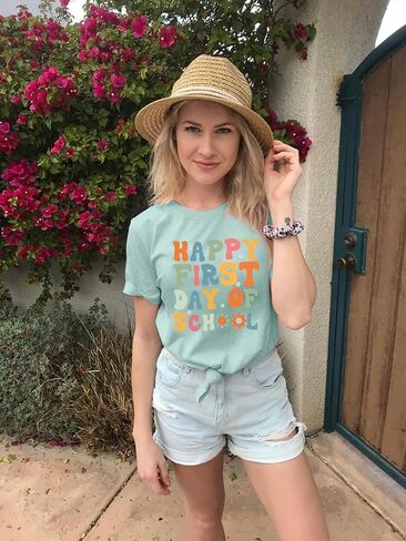 Happy First Day of School Shirt Women Teacher Shirts Back to School Shirt Teacher Team Group Gift T Shirt in Saudi Arabia
