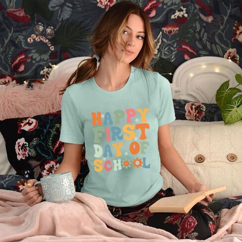 Happy First Day of School Shirt Women Teacher Shirts Back to School Shirt Teacher Team Group Gift T Shirt in Saudi Arabia
