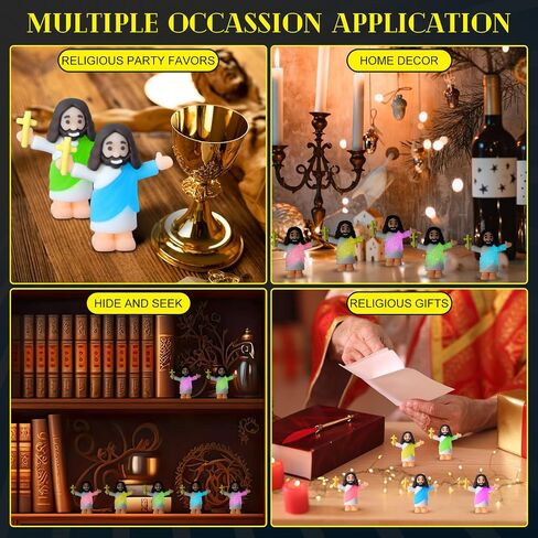 100 Sets Mini Jesus Figurines Glow in The Dark with Let Your Light Shine Cards Luminous Jesus Figures Toys for Bible Sunday School Religious Gifts Easter Egg Stuffers (Open Your Arms) in Saudi Arabia