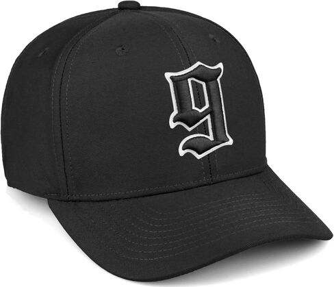Daxton Premium Mid Profile Hat شبه منحني Cap Cap Cap White Black Black Gothic Assorized A إلى Z رقم الحرف الأولي in Kuwait