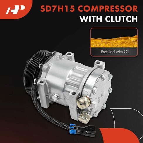 A-Premium Air Conditioner AC Compressor with Clutch Compatible with Freightliner B2 2008-2018 6.7L, with 6 Grooves in Saudi Arabia