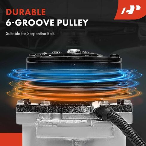 A-Premium Air Conditioner AC Compressor with Clutch Compatible with Freightliner B2 2008-2018 6.7L, with 6 Grooves in Saudi Arabia