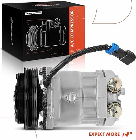 A-Premium Air Conditioner AC Compressor with Clutch Compatible with Freightliner B2 2008-2018 6.7L, with 6 Grooves in Saudi Arabia