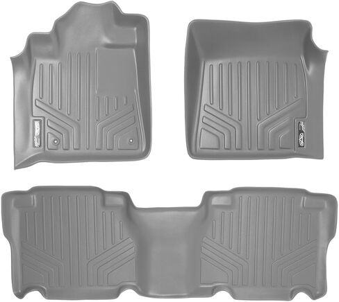 SMARTLINER Custom Fit Floor Mats 2 Row Liner Set Grey for 2007-2011 Toyota Tundra CrewMax Cab in Kuwait