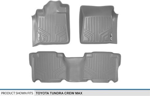 SMARTLINER Custom Fit Floor Mats 2 Row Liner Set Grey for 2007-2011 Toyota Tundra CrewMax Cab in Kuwait