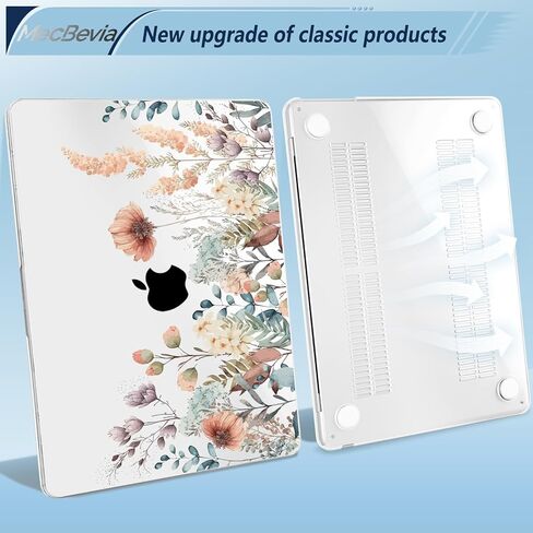 Compatible with MacBook Air 13.6 inch Case, M4 A3240/M3 A3113/M2 A2681 (Released 2025 to 2022), Hard Shell, Keyboard Cover, Screen Protector, Webcam Cover & Type-C Adapter, Butterflies Sakura in Kuwait