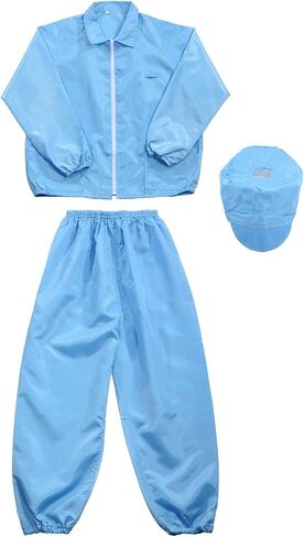 Meccanixity esd lab coat anti static complication science cuff cuff rafel juff with hat work for men نساء in Saudi Arabia