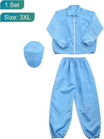 Meccanixity esd lab coat anti static complication science cuff cuff rafel juff with hat work for men نساء in Saudi Arabia