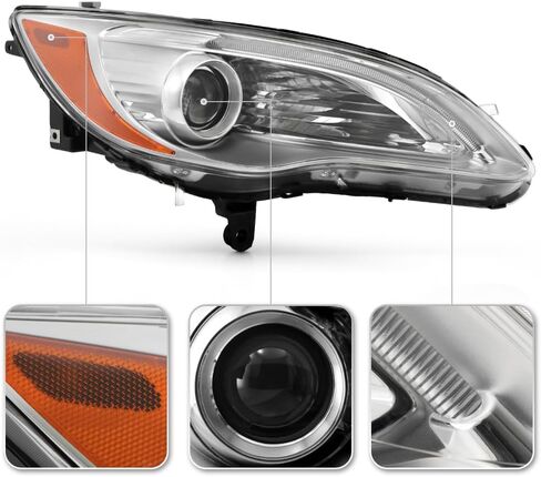 Keekpo - لعام 2011 2012 2013 2014 Chrysler 200 Chrome Housing Projector Projector Prooflamps Replact in Saudi Arabia