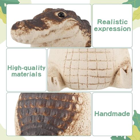 Hiboom Tea Pet Chubby Crocodile Tea Pet Clay Cat Alligator Figurine Desk Tea Ceremony Ornament Handmade Ceramic Tea Pet for Father Day Tea Enthusiasts Lovers Dad Tearoom Gifts(Crocodile) in Saudi Arabia