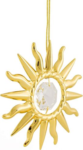 Mascot Sunburst Sun Catcher Ornament with Clear Crystals - Gift for Thanksgiving, Anniversary, Christmas, Wedding or Home Decorations in Saudi Arabia