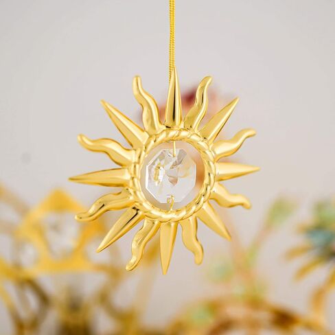 Mascot Sunburst Sun Catcher Ornament with Clear Crystals - Gift for Thanksgiving, Anniversary, Christmas, Wedding or Home Decorations in Saudi Arabia