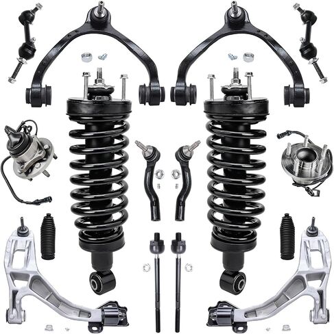 Detroit Axle - مجموعة الدعامات الأمامية لفورد ولي العهد فيكتوريا لينكولن تاون كار 2 دعامات لفائف الربيع 4 التحكم في كرة الذراعين 4 قضبان التعادل 2 قضبان 2 in Saudi Arabia