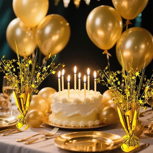FUBININA Birthday Party Centerpieces Table Decorations Metallic Foil Spray in Kuwait