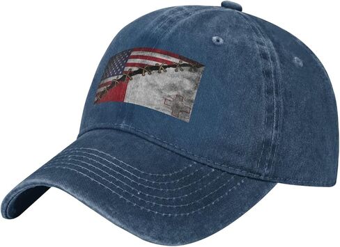 Vintage Maltese America Flag Adjustable Classic Cowboy Baseball Cap Men Women Casual Dad Hat9 Navy Blue in Saudi Arabia