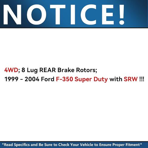 Detroit Axle - 8 Lugs Brake Kit for 4WD Ford Excursion F250 F350 Super Duty Drilled and Slotted Brake Rotors Ceramic Brakes Pads Replacement: 13.03" inch Front and 12.83" inch Rear Rotors in Saudi Arabia