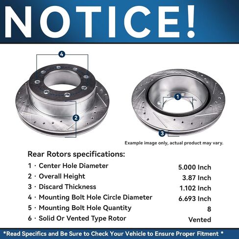 Detroit Axle - 8 Lugs Brake Kit for 4WD Ford Excursion F250 F350 Super Duty Drilled and Slotted Brake Rotors Ceramic Brakes Pads Replacement: 13.03" inch Front and 12.83" inch Rear Rotors in Saudi Arabia