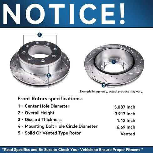 Detroit Axle - 8 Lugs Brake Kit for 4WD Ford Excursion F250 F350 Super Duty Drilled and Slotted Brake Rotors Ceramic Brakes Pads Replacement: 13.03" inch Front and 12.83" inch Rear Rotors in Saudi Arabia