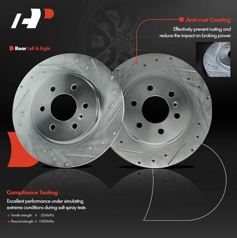 A-Premium 11.69 Inch (297mm) دوارات فرامل القرص الأمامية المتنفيرة + مجموعة منصات السيراميك متوافقة مع طرازات شيفروليه ، بويك ، بونتياك وزحل-Uplander و Terraza و Montana و Relay و 6-PC مجموعة in Saudi Arabia