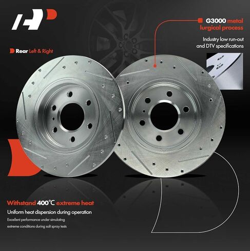 A-Premium 11.69 Inch (297mm) دوارات فرامل القرص الأمامية المتنفيرة + مجموعة منصات السيراميك متوافقة مع طرازات شيفروليه ، بويك ، بونتياك وزحل-Uplander و Terraza و Montana و Relay و 6-PC مجموعة in Saudi Arabia