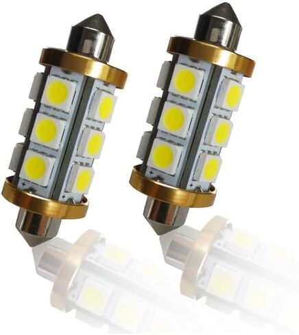 JSASAL 1.73 بوصة 43/44 ملم LED MARINE LED LED FESTOON لمصباح الملاحة ، ومصابيح ضوء القوارب لضوء مرساة القوارب ، وضوء مضيق ماتية ، وشرق فائقة 9-24 فولت ، 2 عبوة (أبيض دافئ) in Saudi Arabia