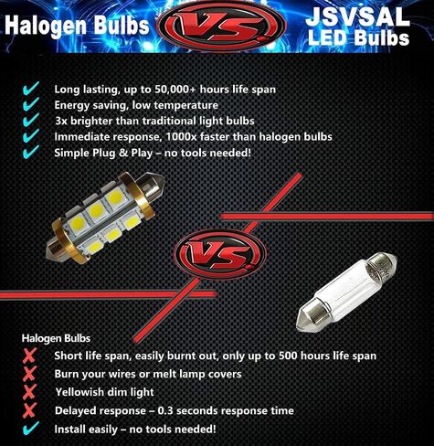 JSASAL 1.73 بوصة 43/44 ملم LED MARINE LED LED FESTOON لمصباح الملاحة ، ومصابيح ضوء القوارب لضوء مرساة القوارب ، وضوء مضيق ماتية ، وشرق فائقة 9-24 فولت ، 2 عبوة (أبيض دافئ) in Saudi Arabia