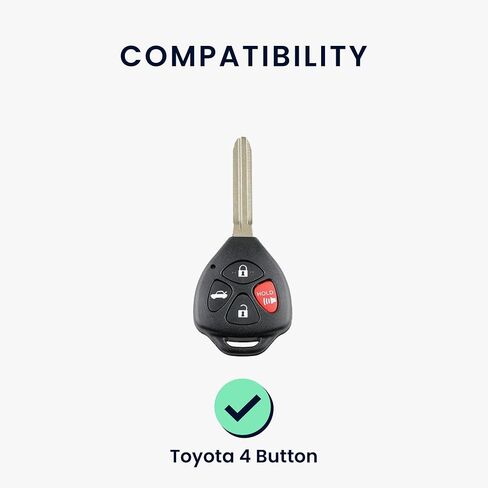 غطاء مفتاح Kwmobile متوافق مع Toyota 4 -Button Rav4 Camry Avalon Corolla Matrix - حامي Car Key Fob - أبيض/ذهبي in Saudi Arabia