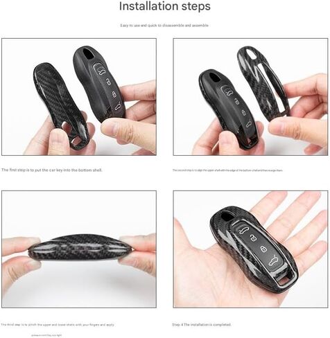 Carbon Fiber Key Fob Cover for Porsche EV Taycan Macan 911 Electric New Version Remote 2024 2025 in Saudi Arabia