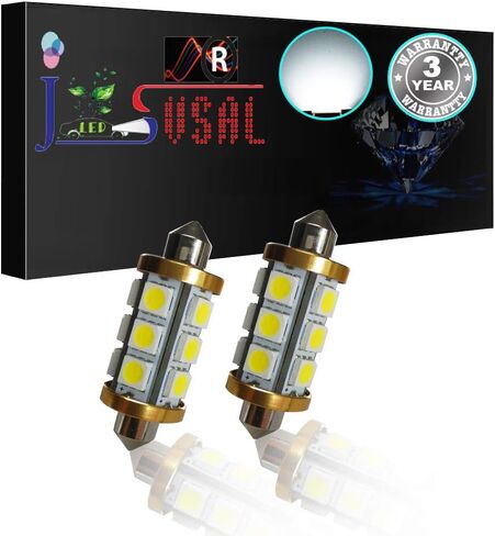 JSASAL 1.73 بوصة 43/44 ملم LED MARINE LED LED FESTOON لمصباح الملاحة ، ومصابيح ضوء القوارب لضوء مرساة القوارب ، وضوء مضيق ماتية ، وشرق فائقة 9-24 فولت ، 2 عبوة (أبيض دافئ) in Saudi Arabia
