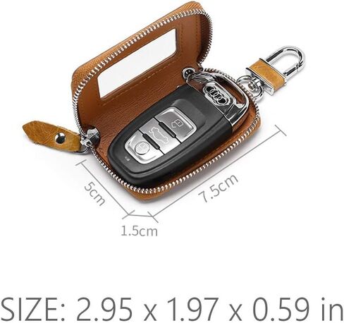 Bakun Premium Mini Leather Car Key Case ، Car Smart Key Chain Holder Bage Wallet Wallet for Breemote Key Fob in Kuwait