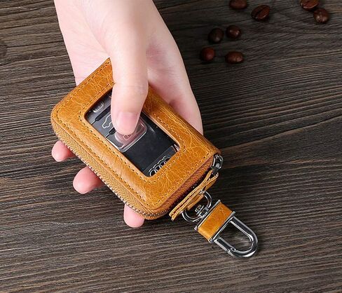 Bakun Premium Mini Leather Car Key Case ، Car Smart Key Chain Holder Bage Wallet Wallet for Breemote Key Fob in Kuwait