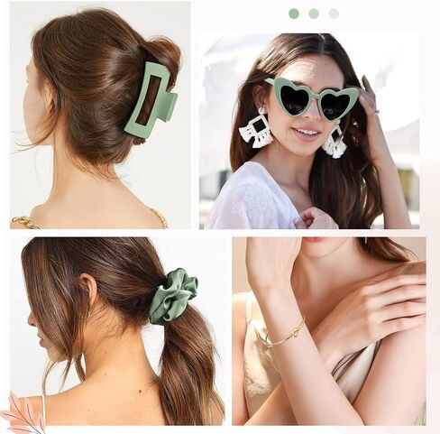 DEEKA 30 Pcs Bridesmaid Proposal Bag Set Gift Clear Makeup Toiletry Bag Bachelorette Party Favors Sunglasses Hair Claw Clips Scrunchies Knot Bracelets Bridal Wedding Party Gifts (Sage Green) in Kuwait