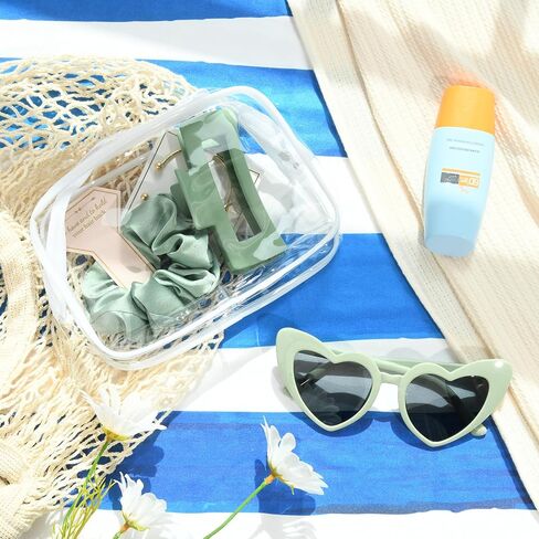 DEEKA 30 Pcs Bridesmaid Proposal Bag Set Gift Clear Makeup Toiletry Bag Bachelorette Party Favors Sunglasses Hair Claw Clips Scrunchies Knot Bracelets Bridal Wedding Party Gifts (Sage Green) in Kuwait