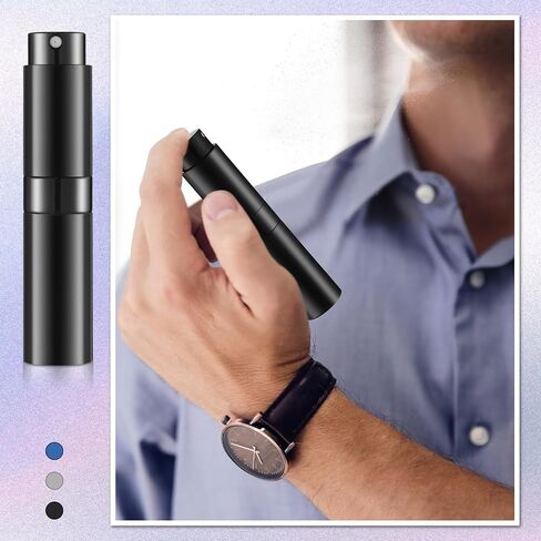 Remerry 15 Pcs 8 ml Perfume Atomizer Refillable Small Perfume Spray Bottle Empty Portable Travel Sprayer with 5 Funnel 5 Pump Transfer Tool(Black) in Saudi Arabia