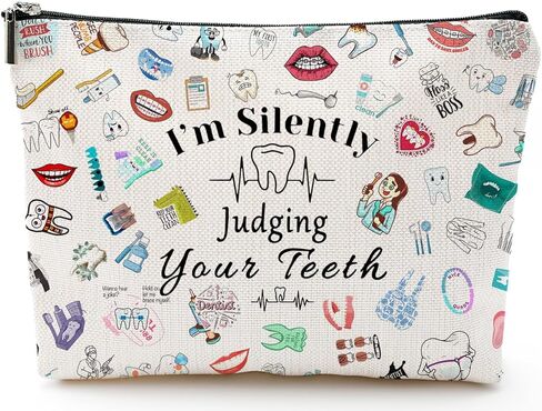 Dentist Gift Dental Gift for Women Makeup Bag Dental Assistant Gift Dental Hygienist Gift Cosmetic Bag Graduation Gift for Dentist Thank You Gift for Her Birthday Retirement Gift in Kuwait