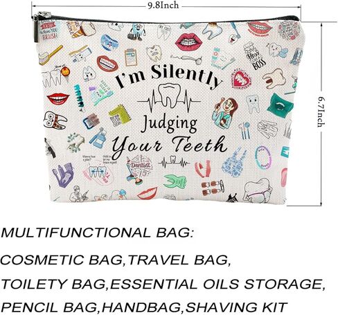 Dentist Gift Dental Gift for Women Makeup Bag Dental Assistant Gift Dental Hygienist Gift Cosmetic Bag Graduation Gift for Dentist Thank You Gift for Her Birthday Retirement Gift in Kuwait