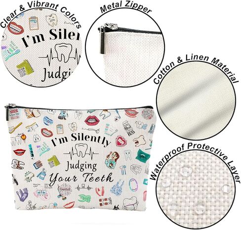 Dentist Gift Dental Gift for Women Makeup Bag Dental Assistant Gift Dental Hygienist Gift Cosmetic Bag Graduation Gift for Dentist Thank You Gift for Her Birthday Retirement Gift in Kuwait