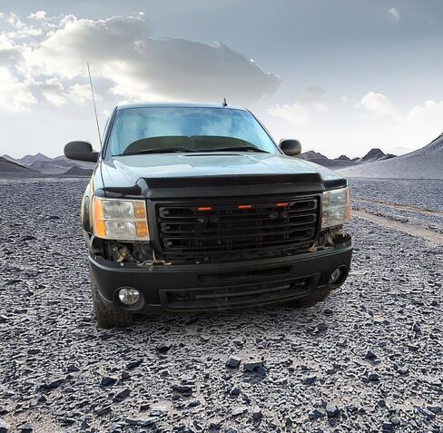 Ikon Motorsports ، Grille الأمامي متوافق مع 2007-2013 GMC Sierra 1500 الأمامي المصد مصبقة غير لامع أسود in Kuwait