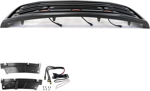 Ikon Motorsports ، Grille الأمامي متوافق مع 2007-2013 GMC Sierra 1500 الأمامي المصد مصبقة غير لامع أسود in Kuwait